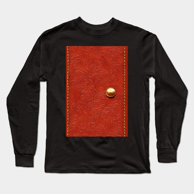 Brown Ornamental Leather, natural and ecological leather print #63 Long Sleeve T-Shirt by Endless-Designs